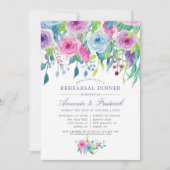 Ultra Violet Watercolor Bloemen Proefdiners Kaart (Voorkant)