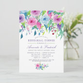Ultra Violet Watercolor Bloemen Proefdiners Kaart (Staand voorkant)