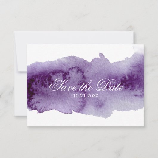 Ultra Violet Watercolor Save The Date Kaart (Voorkant)