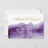 Ultra Violet Watercolor Save The Date Kaart (Achterkant)