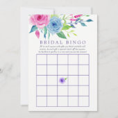 Ultra Violet Waterverf Bloem Bruids Bruiloft Bingo Kaart (Voorkant)