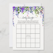Ultra Violet Waterverf Bloemachtige Baby Bingo Kaart (Voorkant)