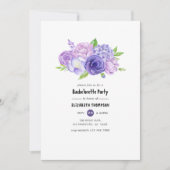 Ultra Violet Waterverf Bloemen Bachelorette Party Kaart (Voorkant)