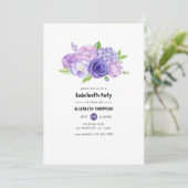 Ultra Violet Waterverf Bloemen Bachelorette Party Kaart (Staand voorkant)