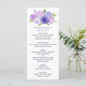 Ultra Violet Waterverf Bloemen Bruiloftsmenu Menu (Staand voorkant)