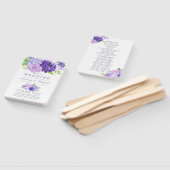 Ultra Violet Waterverf Bloemen Huwelijksprogramma Handwaaier (Niet-gemonteerd)