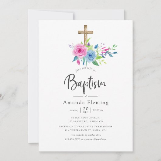 Ultra Violet Waterverf bloemendoop Kaart (Voorkant)