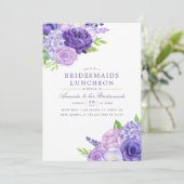 Ultra Violet Waterverf Bridesmaids Luncheon Kaart (Staand voorkant)