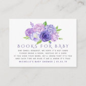 Ultra Violet Waterverf Floral Baby Book Request Informatiekaartje (Voorkant)