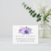 Ultra Violet Waterverf Floral Baby Display Shower Informatiekaartje (Staand voorkant)