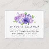 Ultra Violet Waterverf Floral Baby Display Shower Informatiekaartje (Voorkant)