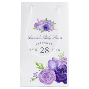 Ultra Violet Waterverf Floral Baby shower Klein Cadeauzakje