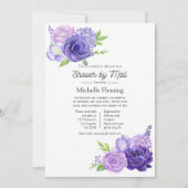 Ultra Violet Waterverf Floral Baby shower per post Kaart (Voorkant)