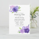 Ultra Violet Waterverf Floral Baby shower per post Kaart (Staand voorkant)