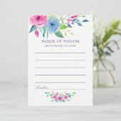 Ultra Violet Waterverf Floral Bridal Mam Advice Advieskaart (Staand voorkant)