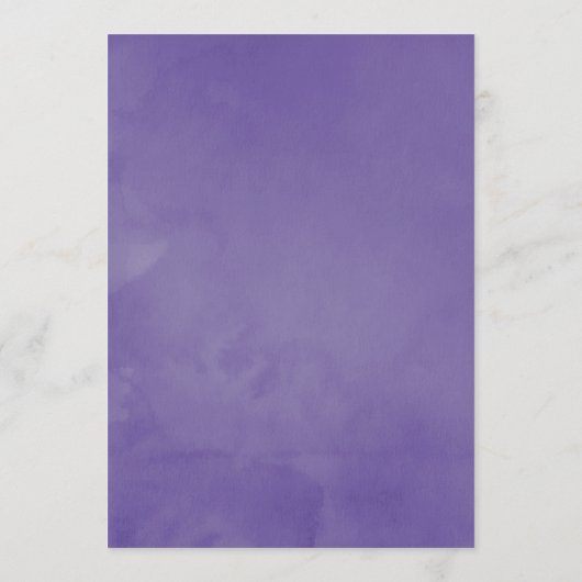 Ultra Violet Waterverf Floral Bridal Mam Advice Advieskaart (Achterkant)