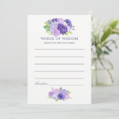 Ultra Violet Waterverf Floral Bridal Mam Advice Advieskaart (Staand voorkant)