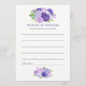 Ultra Violet Waterverf Floral Bridal Mam Advice Advieskaart (Voorkant)