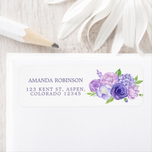 Ultra Violet Waterverf Floral Etiket (Insitu)