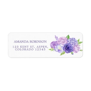 Ultra Violet Waterverf Floral Etiket