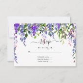 Ultra Violet Waterverf Floral RSVP Kaartje (Voorkant)