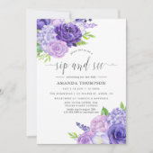 Ultra Violet Waterverf Floral Sip en See Kaart (Voorkant)