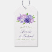 Ultra Violet Waterverf Floral Weddenschap Bedankt Cadeaulabel (Voorkant)