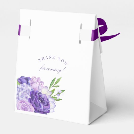 Ultra Violet Waterverf Floral Wedding Bedankdoosjes (Achterkant)