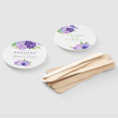 Ultra Violet Waterverf Floral Wedding Favor Handwaaier (Niet-gemonteerd)