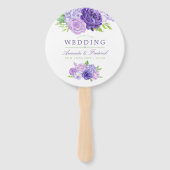 Ultra Violet Waterverf Floral Wedding Favor Handwaaier (Voorkant)