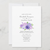 Ultra Violet Waterverf Floral Wedding Kaart (Voorkant)