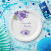 Ultra Violet Waterverf Floral Wedding Papieren Bordje