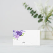 Ultra Violet Waterverf Floral Wedding Plaatskaartje (Staand voorkant)