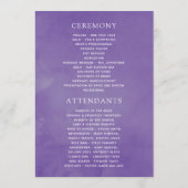 Ultra Violet Waterverf Floral Wedding Programmakaart (Achterkant)