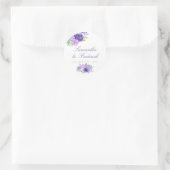 Ultra Violet Waterverf Floral Wedding Ronde Sticker (Tas)