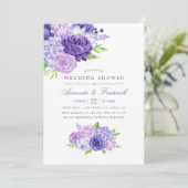 Ultra Violet Waterverf Floral Wedding Shower Kaart (Staand voorkant)