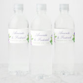 Ultra Violet Waterverf Floral Wedding Waterfles Etiket (Flessen)