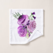 Ultra Violet Waterverf Flowers Bad Handdoek (Wasdoekje)