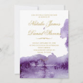 Ultra Violet Waterverf Koppels Douche Uitnodiging (Voorkant)