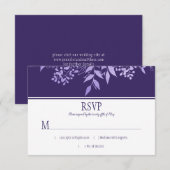 Ultra Violet Waterverf Leaf Pattern RSVP Kaartje (Voorkant / Achterkant)