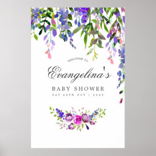 Ultra Violet Waterverf Shower Welkom Poster