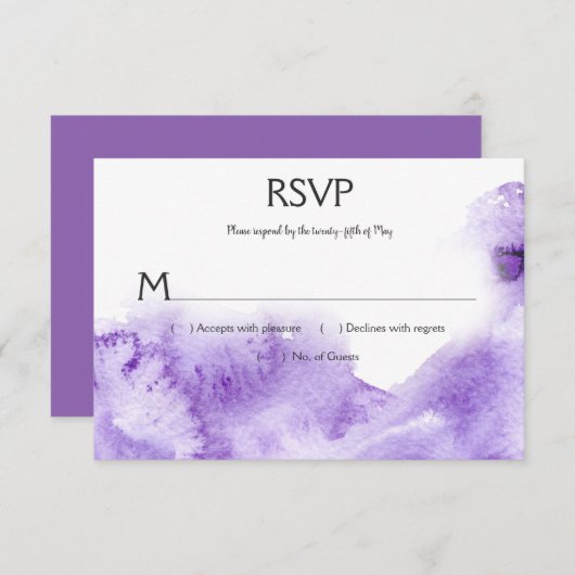 Ultra Violet Waterverf Splash RSVP (Voorkant / Achterkant)