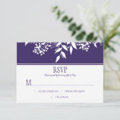 Ultra Violet Waterverf White Leaf Pattern RSVP Kaartje (Staand voorkant)