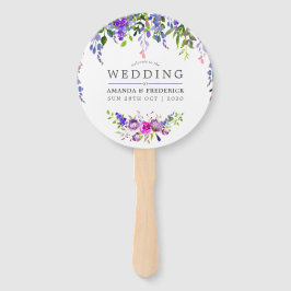 Ultra Violet Wedding Waterverf Floral Favor Handwaaier