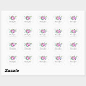 Ultra Violet Wedding Waterverf Floral Hartelijk da Ronde Sticker (Vel)