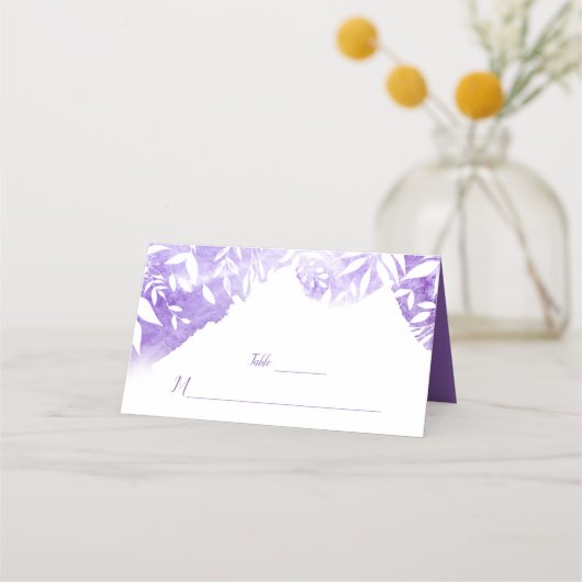 Ultra Violet White Leaf Overlay-kaarten Plaatskaartje (Voorkant)