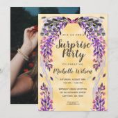 Ultra VioletGLITTER krans foto Surprise Party Kaart (Voorkant / Achterkant)