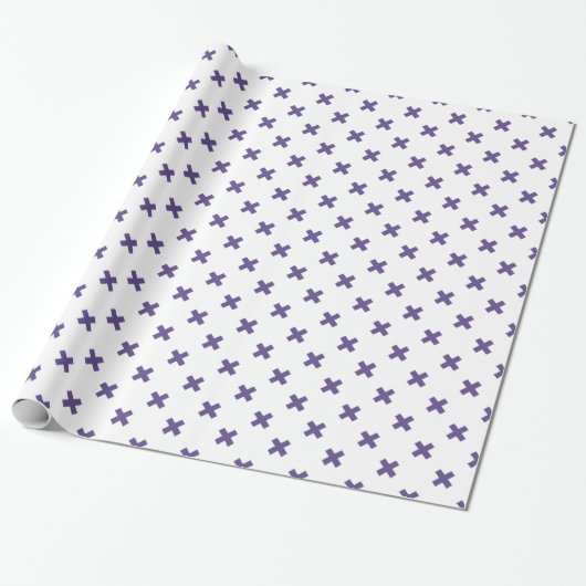 Ultra-violetkruisstiften op wit cadeaupapier (Uitgerold)
