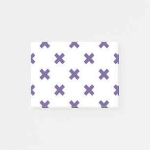 Ultra-violetkruisstiften op wit post-it® notes