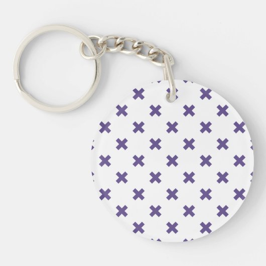 Ultra-violetkruisstiften op wit sleutelhanger (Voorkant)